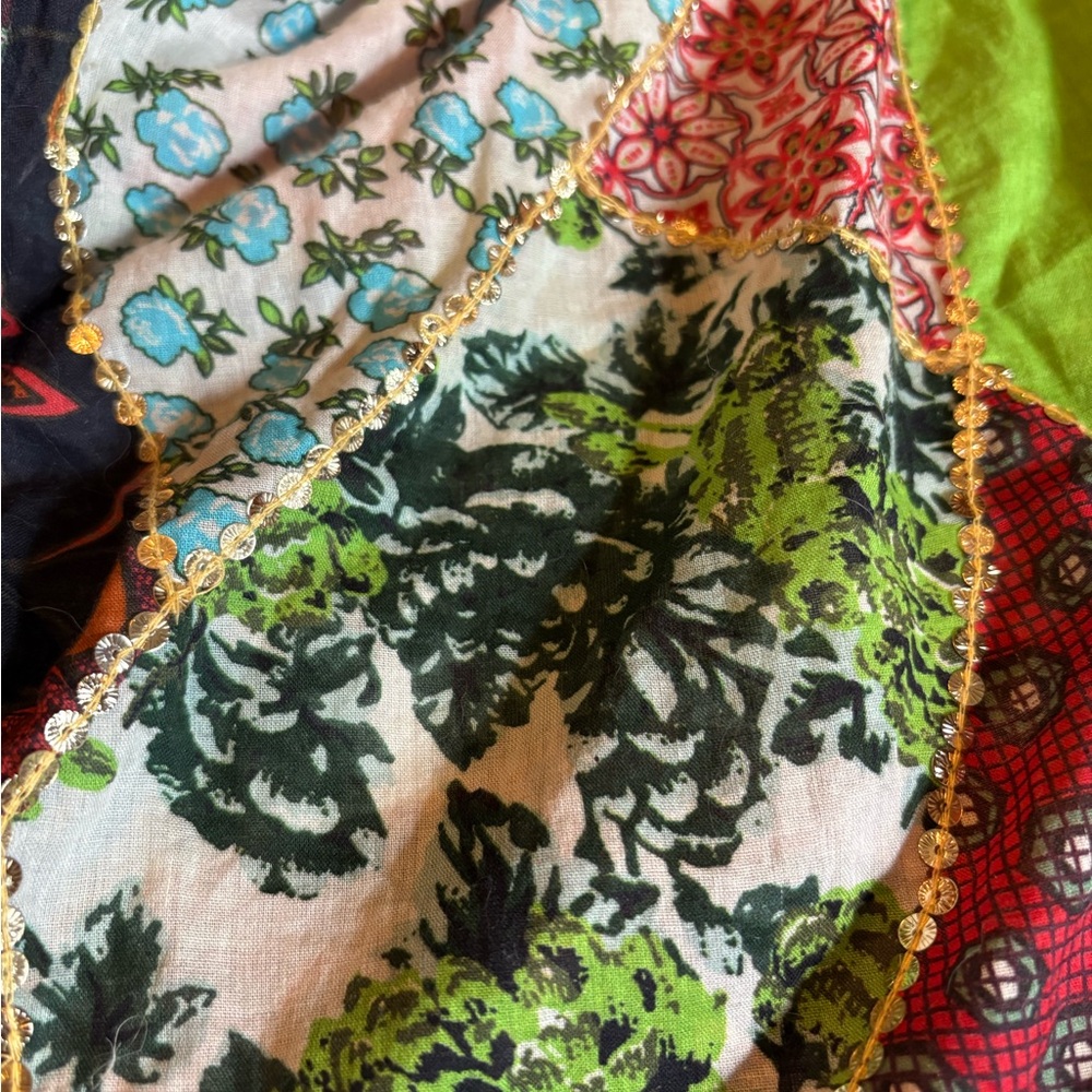 Let Me Be Patchwork Smocked Blouse Nwt - image 4